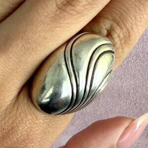 kabana sterling silver vintage elongated wavy dome ring size 6